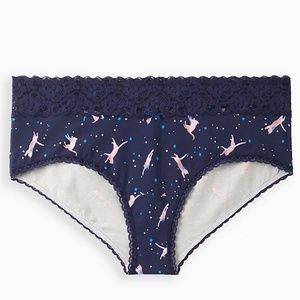 Torrid Panties 3X 4X Cheeky Blue Galactic Stars Kitty Cat Lace Trim Plus NWT